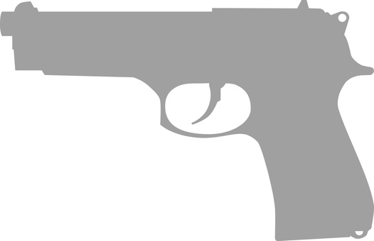 ベレッタM92Fシルエットグレー 携帯式,拳銃,サイドウェポン,銃器,銃,ベレッタ,モデルガン,ピストル,ハンドガン,おもちゃのイラスト素材