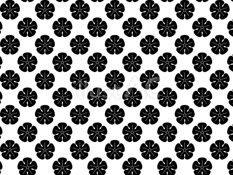 瓜の花紋文様（黒） 瓜,黒,モノクロのイラスト素材
