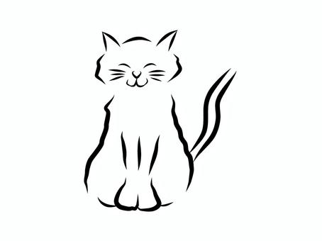 ねこ ねこ,ペット,手書き,シンプル,イラスト,商用フリー,フリー素材,挿絵,ラフ画のイラスト素材