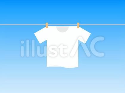 晴れの日に干されたTシャツ・洗濯物