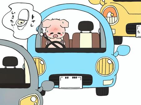 Illustration, traffic stagnation, high speed road, homecoming, 