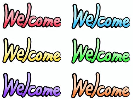 Illustration, welcome, text, set, 