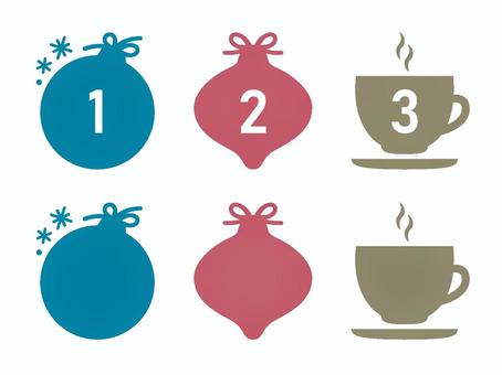 数字番号入ラベル素材 冬のイメージ 数字番号入ラベル素材 冬のイメージ 数字,番号,ラベル,冬,クリスマス,シンプル,ポップ,マーク,christmas,xmasのイラスト素材