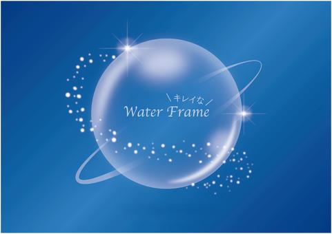 Glittering water frame like a planet, frame, water, water droplets, JPG, PNG and AI