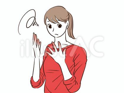 冬に手先が荒れて悩む女性