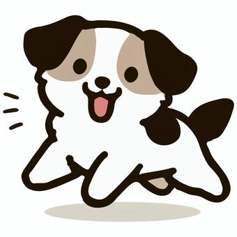 フリーカット絵素材／可愛い犬 犬,子犬,走る,遊ぶ,ペット,アニマル,可愛い,シンプル,動物,アイコンのイラスト素材