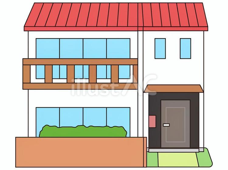 ２階戸建て 家,住宅,建物のイラスト素材