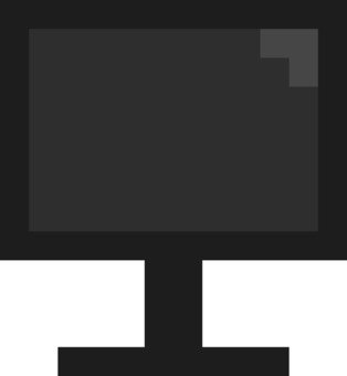 PCモニターのドットアイコン アイコン,装飾,ドット,ドット絵,ピクセルアート,モニター,ガジェット,モノクロ,背景透過,素材のイラスト素材