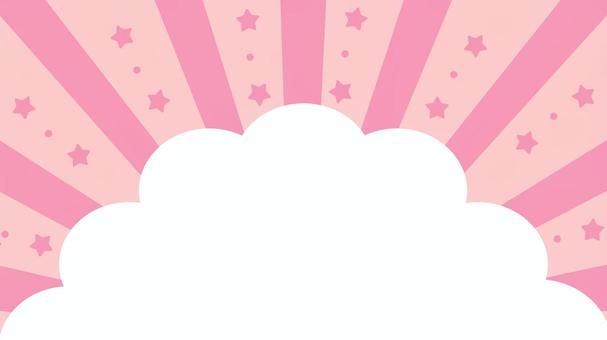 かわいいピンクのサンバーストと星 背景 集中線,サンバースト,背景,フレーム,星,ピンク,丸,かわいい,キュート,ポップのイラスト素材
