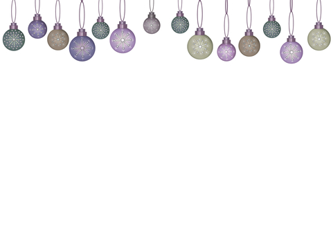 オーナメントのカラーイラスト オーナメント,飾り,白背景,クリスマス,冬,吊り下げ,ボール,ポストカード,シンプル,メリークリスマスのイラスト素材