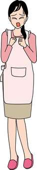 悲鳴主婦 悲鳴,大声,怖い,恐怖,事件,若い,女性,エプロン,主婦のイラスト素材