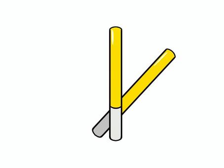ペンライト（黄色） 推し活,オタ活,ペンライト,振る,ライブ,シンプル,手描き,サイリウム,光る,推し色のイラスト素材