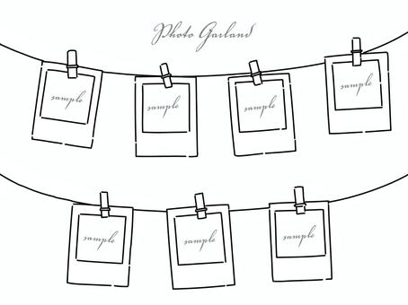 Illustration, frame, photo, garland, 