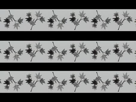 モノクロ紅葉のパターン柄背景素材 秋,紅葉,カエデ,葉っぱ,枝,植物,自然,飾り,装飾,日本のイラスト素材