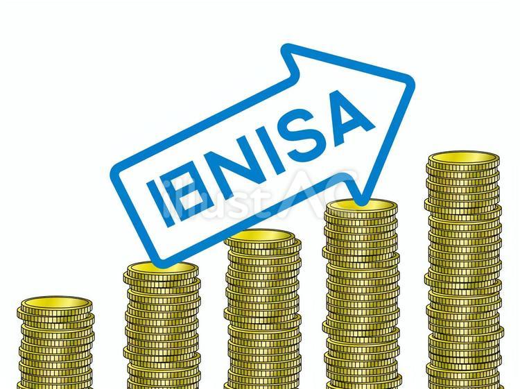 旧NISAで資産拡大_矢印 矢印,nisa,金貨のイラスト素材