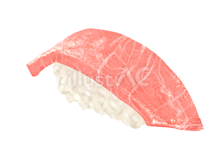 寿司　大トロ　水彩 寿司,大トロ,マグロのイラスト素材