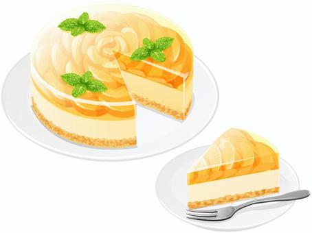 黄桃ゼリーレアチーズケーキ3