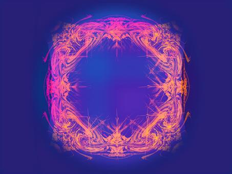 青にオレンジとピンクのゴシック調フレーム ゴシック,青,紫,ピンク,マゼンタ,紺,濃紺,フレーム,壁紙,背景のイラスト素材