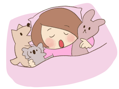 眠る女の子 眠る女の子 視覚支援,お支度ボード,絵カード,スケジュール,子ども,女の子,おやすみ,眠る,すやすや,ねんねのイラスト素材