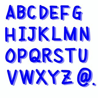 おしゃれな手書きアルファベットA〜Z＿青 アルファベット,a,b,c,d,e,f,g,h,iのイラスト素材