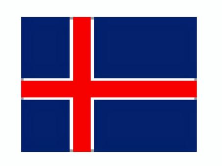 アイスランド アイスランド,国旗,掲揚のイラスト素材