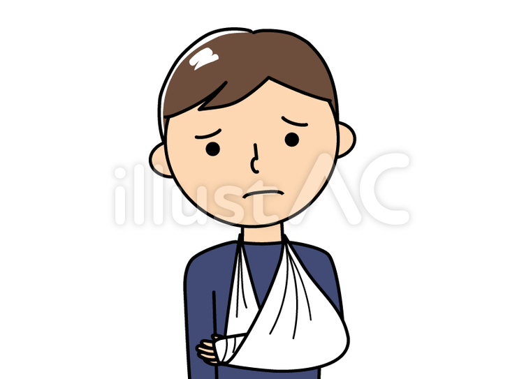 男性骨折 骨折,男性,怪我のイラスト素材