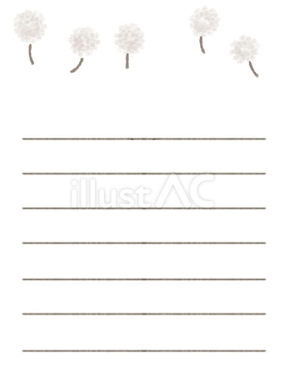 タンポポの綿毛の便箋 便箋,メモ,用紙のイラスト素材