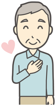 Illustration, like, old man, polo shirt, 
