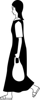 歩行者女性　 歩行者,歩く,若いのイラスト素材