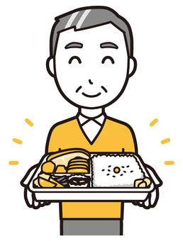 ニット中年男性(黄)-081-バスト  ニット中年男性(黄)-081-バスト 弁当,おじさん,男性,中年,お父さん,パパ,シニア,ミドルエイジ,人物,かわいいのイラスト素材