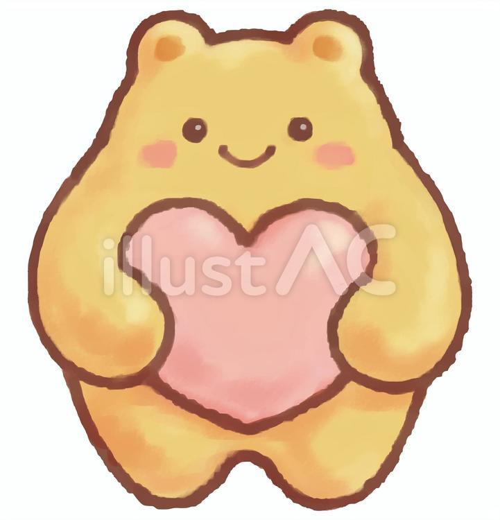 ハートを持つクマのイラスト クマ,ハート,動物のイラスト素材