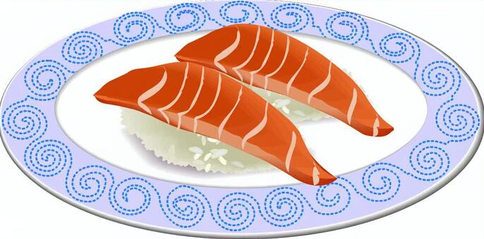 Illustration, sushi, sushi shop, salmon, 