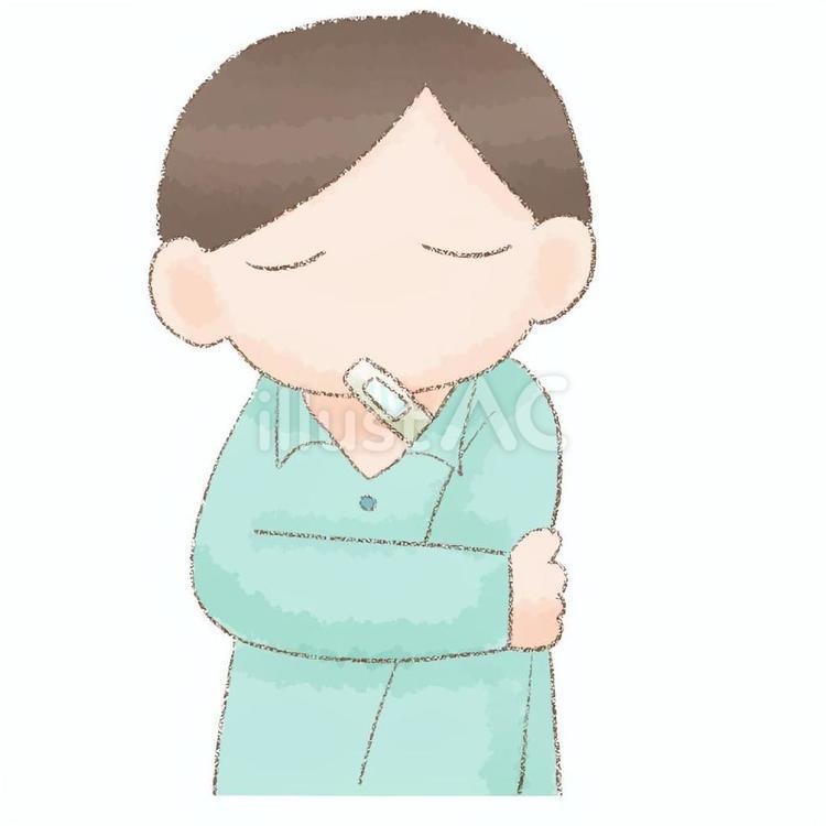 熱を測るひと 人物,体温計,検温のイラスト素材