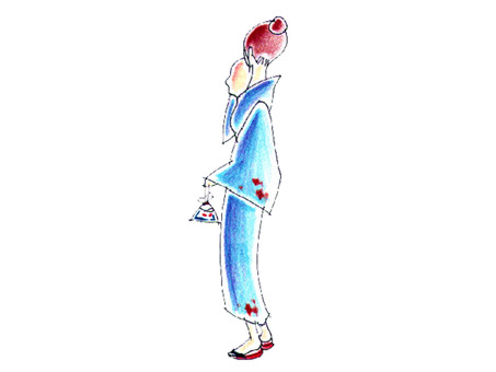 浴衣姿の女性 浴衣姿の女性 女性,人物,浴衣のイラスト素材