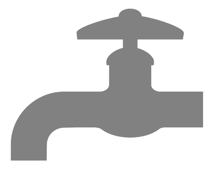 水道の蛇口 水道,蛇口,水,グレー,アイコン,シンプル,パーツ,部品,暮らし,節約のイラスト素材