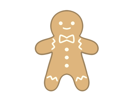 主線色付きジンジャーマンクッキーイラスト