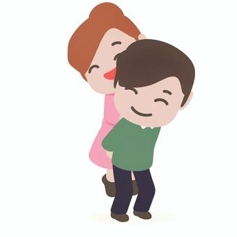 おんぶするカップル カップル,おんぶ,恋人,愛情,幸せ,笑顔,デート,スキンシップ,青春,親密のイラスト素材