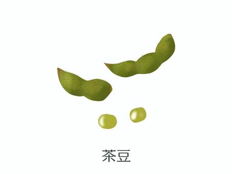 茶豆（野菜名入り） 茶豆,東北地方,山形県,宮城県,枝豆,うぶ毛,茶色,甘味,風味,夏のイラスト素材