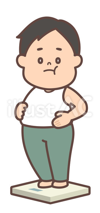 太った男性 肥満,デブ,太るのイラスト素材