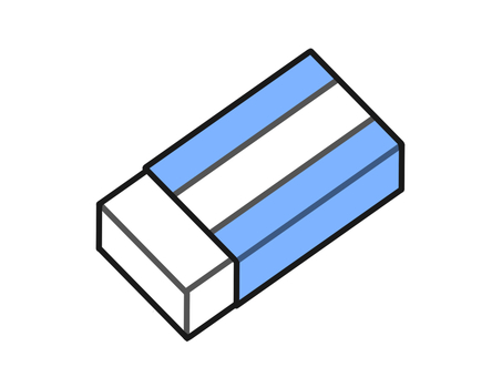 青い消しゴムのイラスト 文房具,消しゴム,カバー,事務用品,勉強道具,小物のイラスト素材
