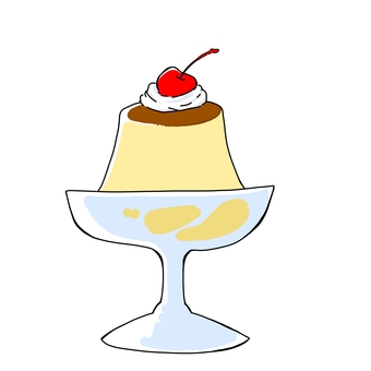 プリン プリン,食べ物,手書き,可愛い,お菓子のイラスト素材