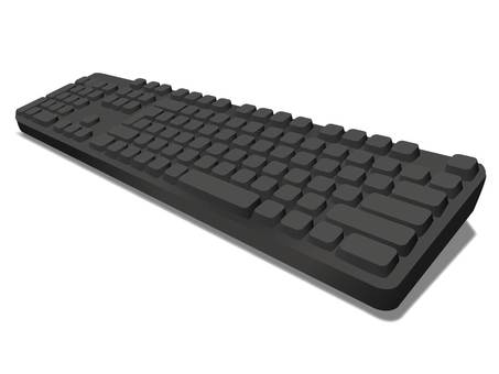 Black PC keyboard seen diagonally from the front right, JPG and PNG Black PC keyboard seen diagonally from the front right, keyboard, computer, pc, JPG and PNG