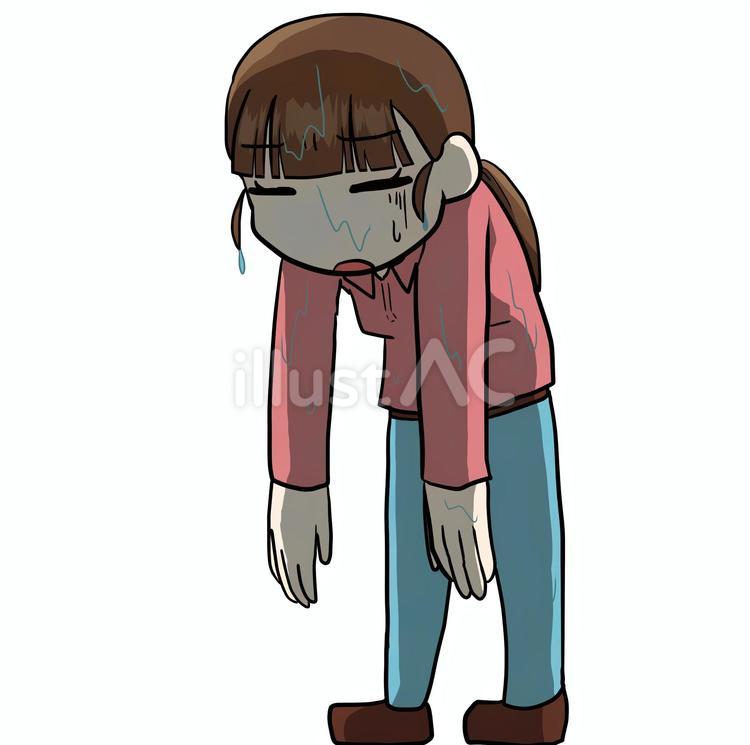 ずぶ濡れの女性 人物,生活,全身のイラスト素材