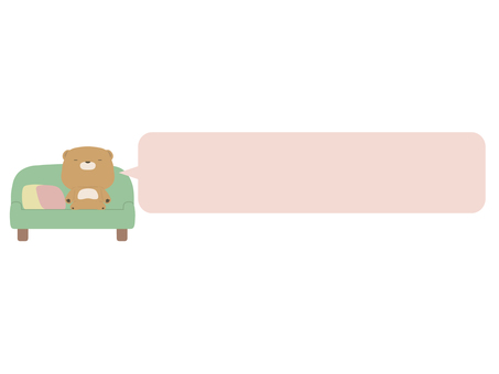 ソファ_熊 ソファ,クマ,動物,かわいい,リラックス,吹き出しのイラスト素材