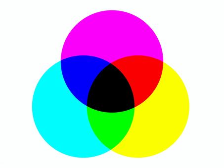 3原色のベン図のアイコン シンプル,ベクター,3原色,色の三原色,cmyk,原色,絵の具,アイコン,シアン,イエローのイラスト素材