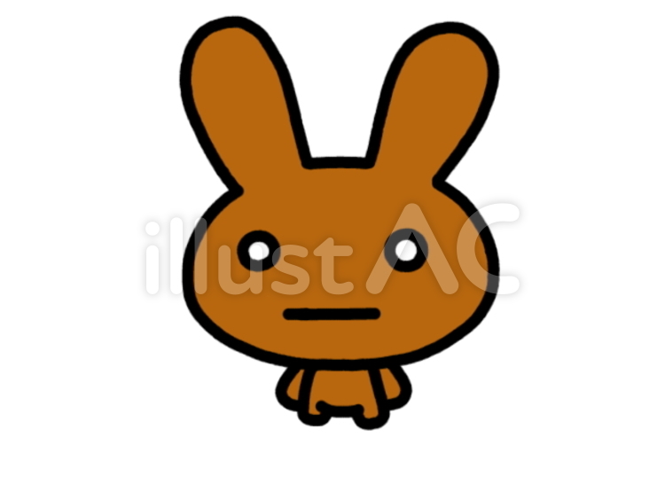 うさぎちゃん　ポカン　茶 うさぎ,ポカン,沈黙のイラスト素材