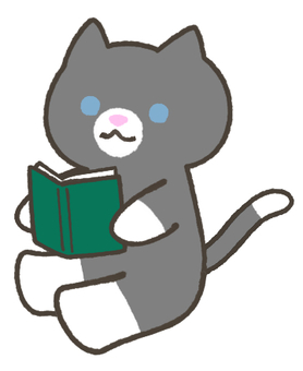 Cat reading a book, animal, cat, loose, JPG and PNG