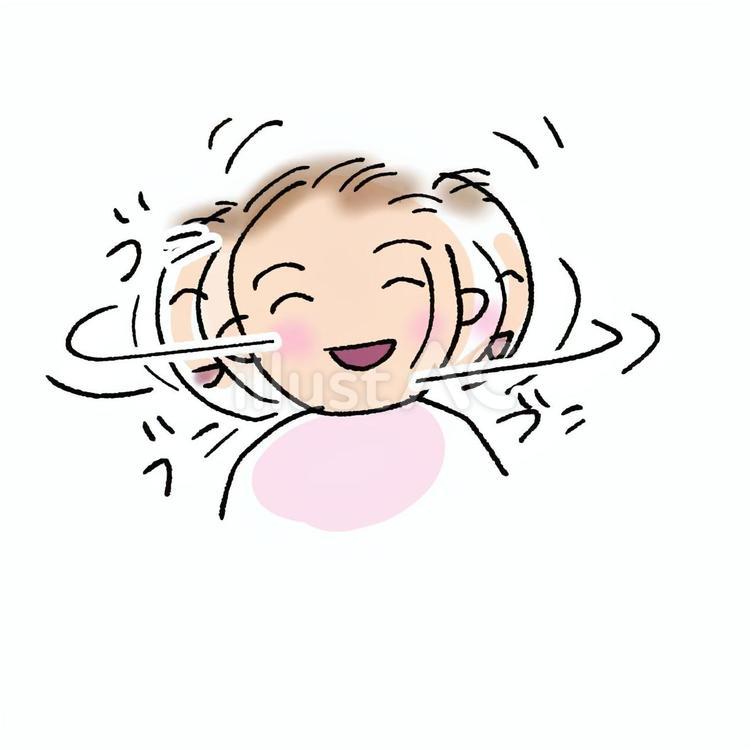 狂ったように頭をぶんぶんするマイブーム 赤ちゃん,首振り,頭のイラスト素材