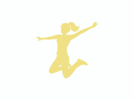 シルエット【人_ジャンプ】5 シルエット【人_ジャンプ】5 人,全身,女,ジャンプ,動き,スポーツ,ダンス,アクション,アイコン,シルエットのイラスト素材