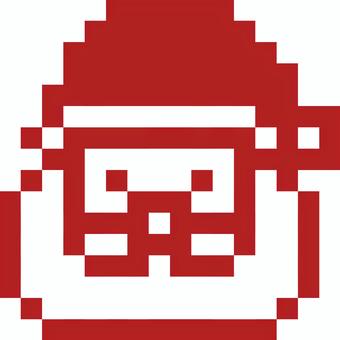 ドット絵のサンタクロース クリスマス,アイコン,ドット絵,ピクセルアート,16bit,サンタクロース,赤,かわいい,単色,イベントのイラスト素材